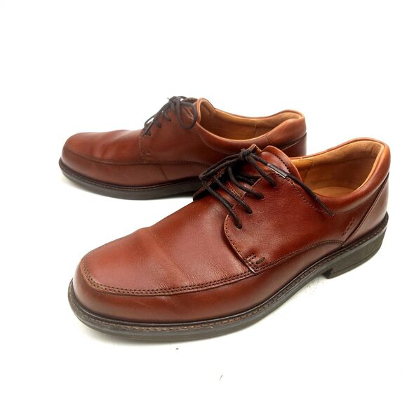 Ecco Holton Oxford Dress Shoes Apron Toe Tie Brown Leather Lace Up EU43 /US9-9.5 main image 4